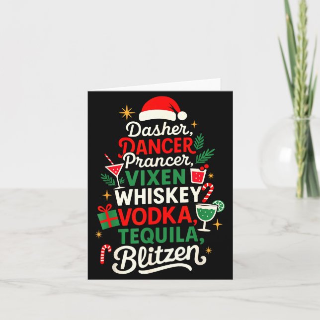 Dasher Dancer Prancer Vixen Moscato Vodka Tequila  Card (Front)