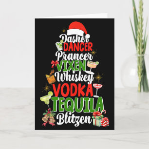 Dasher Dancer Prancer Vixen Moscato Vodka Tequila Card
