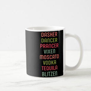 Dasher Dancer Prancer Vixen Moscato Vodka Tequila  Coffee Mug