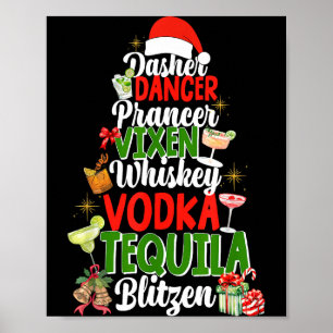 Dasher Dancer Prancer Vixen Moscato Vodka Tequila  Poster