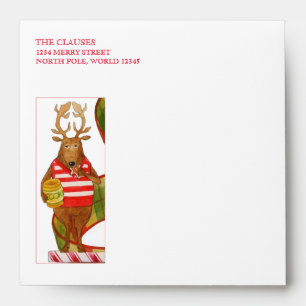 DASHER REINDEER Square Envelopes (5.25 Cards)