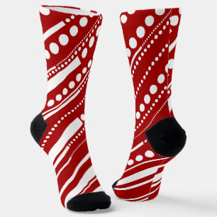 Dashes & Dots in Red and White Socks