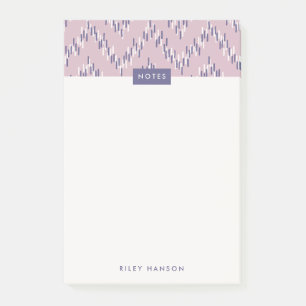 Dashing Boho Ikat Zig Zag Pattern Post-It - Purple Notes