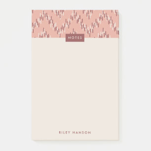 Dashing Boho Ikat Zig Zag Pattern Post-It - Red Notes
