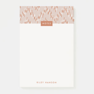 Dashing Boho Ikat Zig Zag Pattern Post-It - Rust Notes