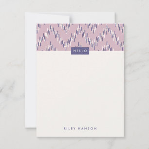 Dashing Boho Ikat Zig Zag Stationery - Purple