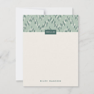 Dashing Boho Ikat Zig Zag Stationery - Teal