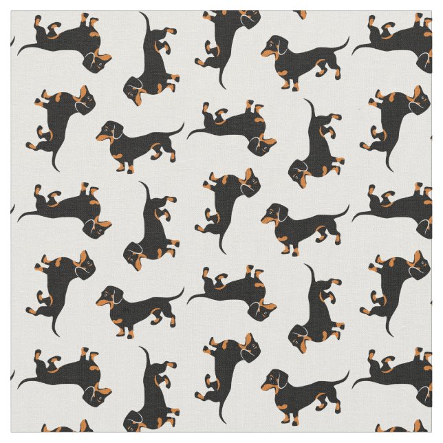 Dashing Dachshunds Fabric (Close Up)