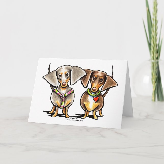 Dashing Dappled Dachshunds Card (Front)