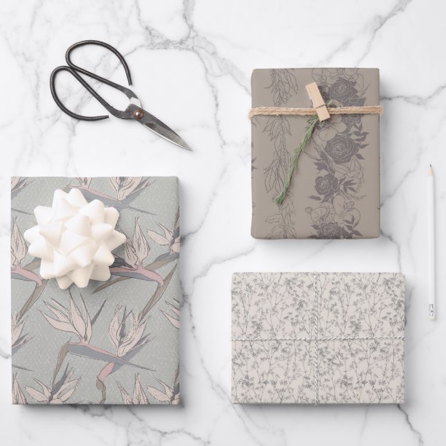 Dashing Groom-Set C, Tropical Romance Gift Wrap (Front)