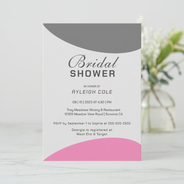 Dashing Modern Bridal Shower Invitation (Standing Front)