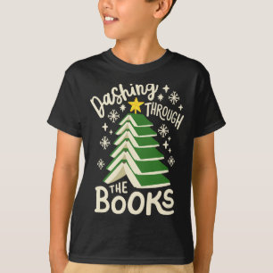 Dashing Through The Books Christmas Book Lovers Me T-Shirt