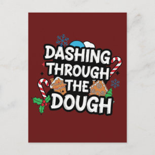 Dashing Through the Dough Christmas Postcard