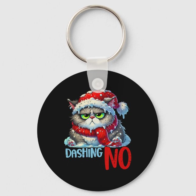 Dashing Through The No Funny Sarcastic Christmas C Key Ring (Front)