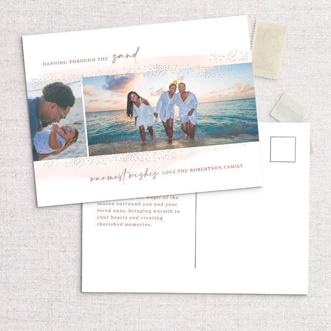 Dashing Through the Sand Holiday Photo Postcard (Creator Uploaded)