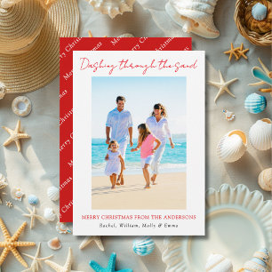Dashing Through The Sand Merry Christmas Holiday Card
