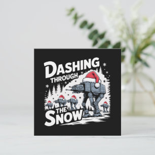Dashing Through The Snow Christmas Family Holiday Card