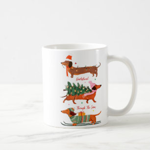 Dashing Through The Snow Christmas Wiener Dog Holi Coffee Mug