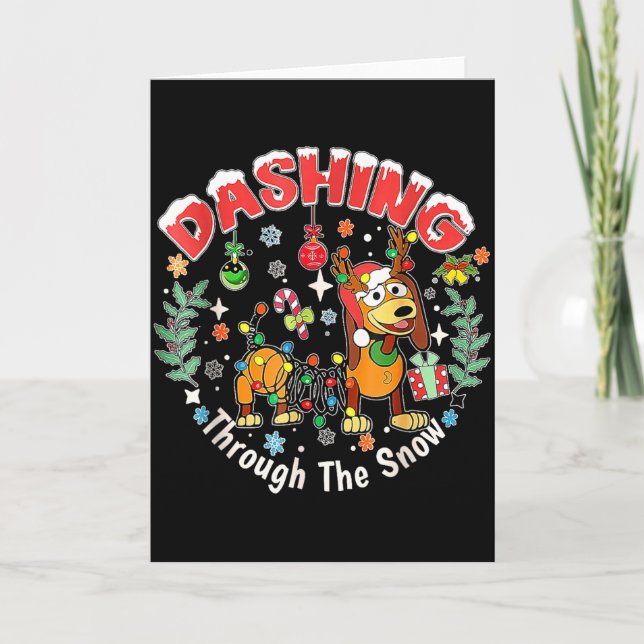 Dashing Through The Snow, Dog Christmas, Funny Chr Card (Front)