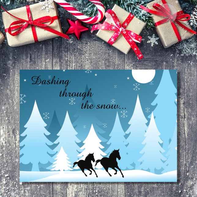 Dashing Through the Snow Horse Christmas Holiday Card (Creator Uploaded)