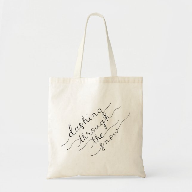 Dashing Through the Snow Reusable Tote Bag (Front)