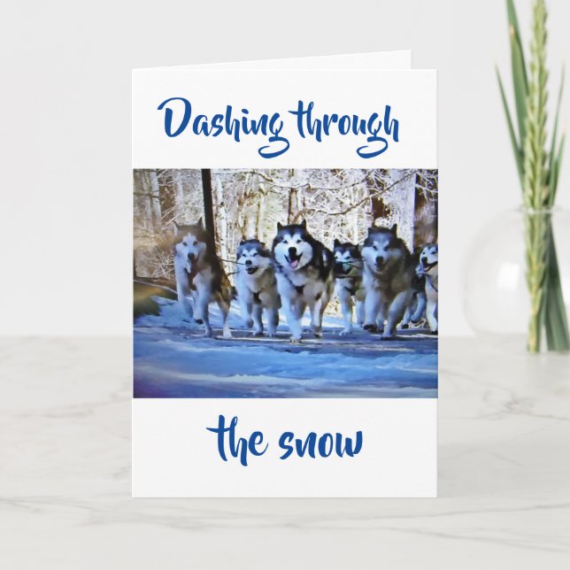 DASHING THROUGH THE SNOW TO WISH U MERRY CHRISTMAS CARD (Front)