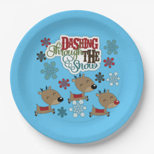 Dashing Throw The Snow Paper Plate
