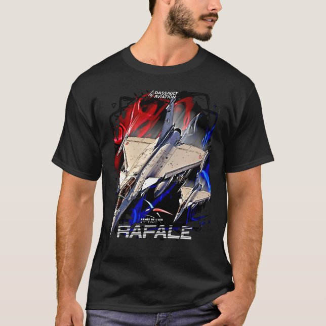 Dassault Rafale Avion de Chasse Armée de l'air  Fr T-Shirt (Front)