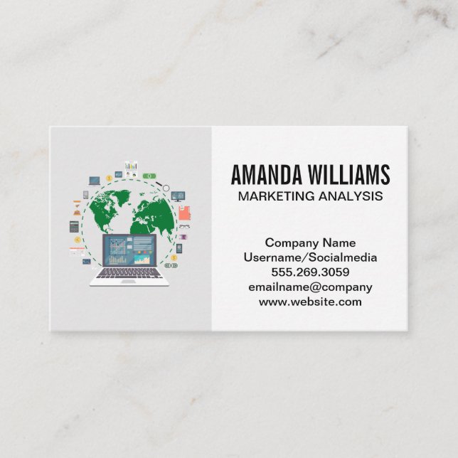 Data Analyst | Graph Chart Business Card (Front)