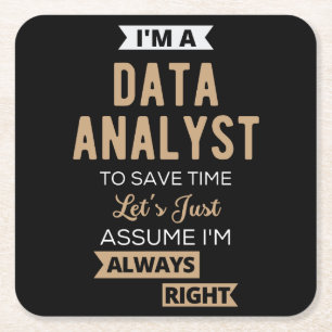Data Analyst Square Paper Coaster