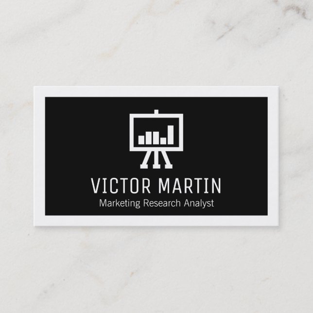 Data Chart | Border (white) Business Card (Front)