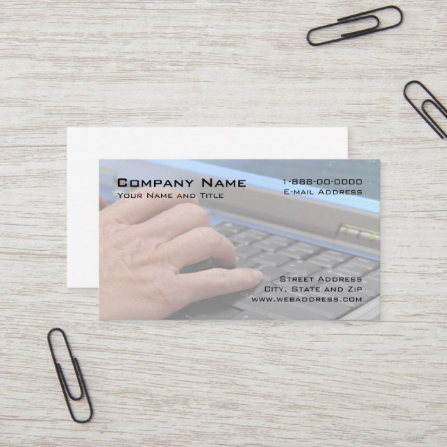 Data Entry Business Card (Front/Back In Situ)