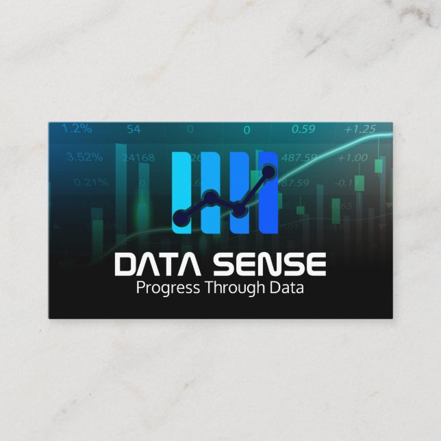 Data Graphs | Analysis Logo | Financials Business Card (Front)