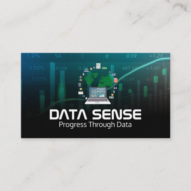 Data Graphs | Analysis Logo | Fintech | AI Business Card (Front)
