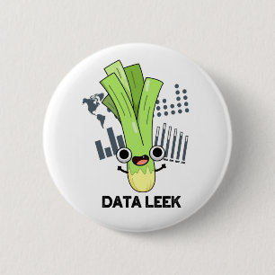 Data Leek Funny Computer Veggie Pun 6 Cm Round Badge