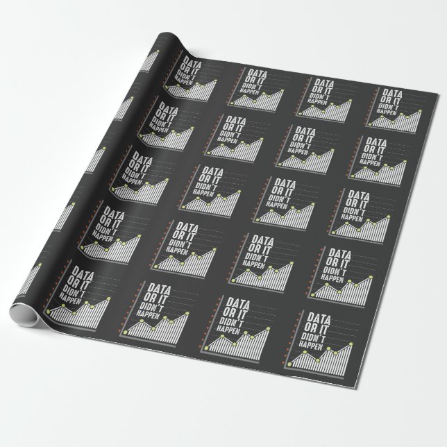 Data Nerd Behavior Analyst Statistics Scientist Wrapping Paper (Unrolled)