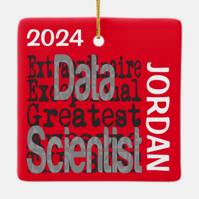 Data Scientist Extraordinaire CUSTOM Ceramic Ornament (Back)
