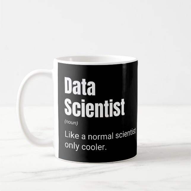 Data Scientist Funny Cool Analyst Definition Coffee Mug (Left)