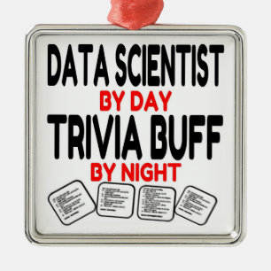Data Scientist Loves Trivia Metal Tree Decoration