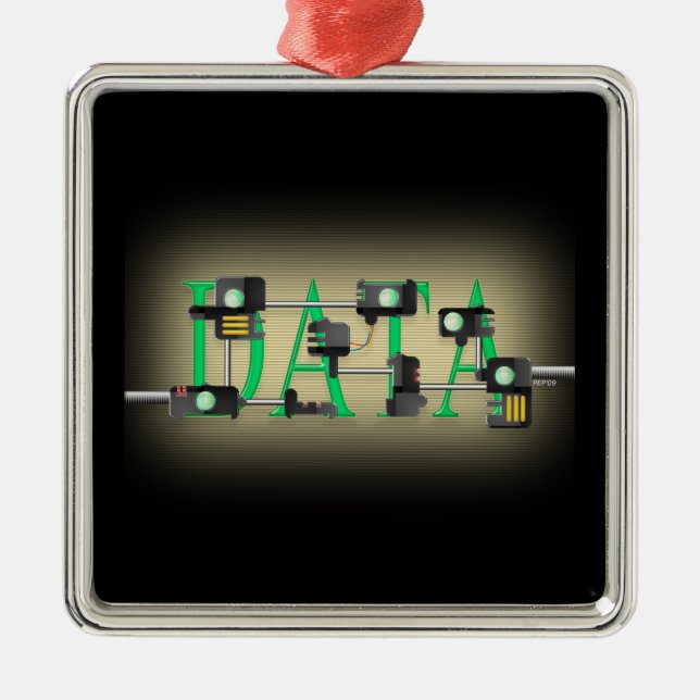 Data Security Metal Tree Decoration (Front)