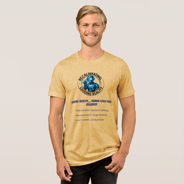 Data Static Robots Reality Colours Tri-Blend Shirt (Front Full)