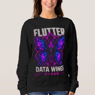 Data Wings Illustration – Digital Butterfly & Neon Sweatshirt