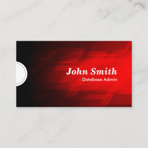 Database Admin - Modern Dark Red Business Card