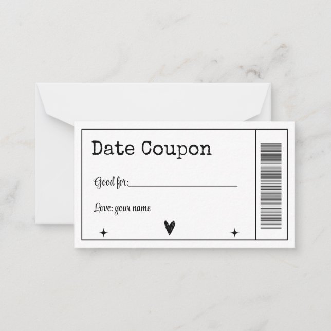 Date Coupon Card (Front)