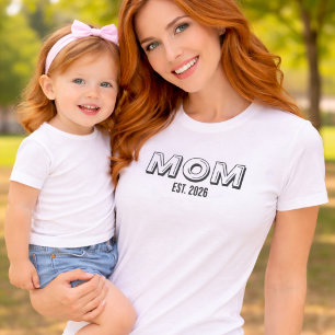 Date Established Est Mum Black Script T-Shirt