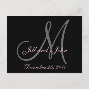 Date, First Names and Initial Monogram Postcard