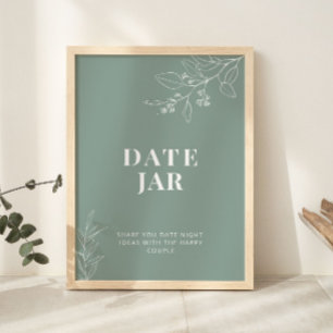 Date Jar Sage Green Wedding Sign