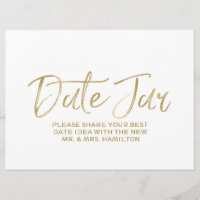 Date Jar Wedding Sign | Stylish Gold Hand Lettered