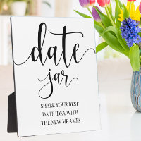Date jar wedding sign Tabletop Plaque with Easel