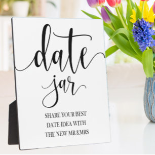 Date jar wedding sign Tabletop Plaque with Easel